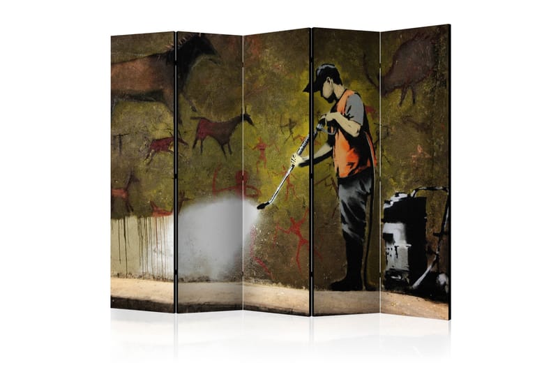 Rumsavdelare - Banksy - Cave Painting II 225x172 - Artgeist sp. z o. o. - Vikskärm - Rumsavdelare