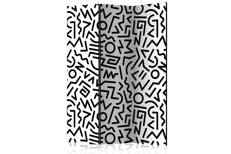 Rumsavdelare Black and White Maze 135x172 cm - Artgeist sp. z o. o. - Vikskärm - Rumsavdelare