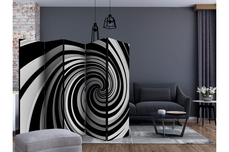 Rumsavdelare - Black and white swirl II 225x172 - Artgeist sp. z o. o. - Vikskärm - Rumsavdelare