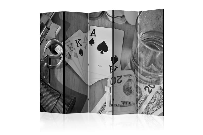 Rumsavdelare - Cards: black and white II 225x172 - Artgeist sp. z o. o. - Vikskärm - Rumsavdelare