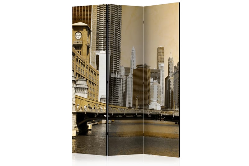 Rumsavdelare - Chicago's bridge (vintage effect) 135x172 - Artgeist sp. z o. o. - Vikskärm - Rumsavdelare