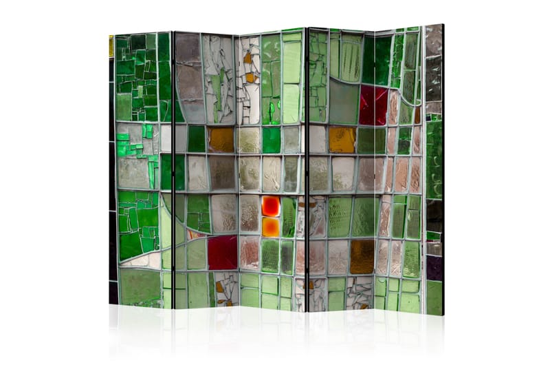 Rumsavdelare - Emerald Stained Glass II 225x172 - Artgeist sp. z o. o. - Vikskärm - Rumsavdelare