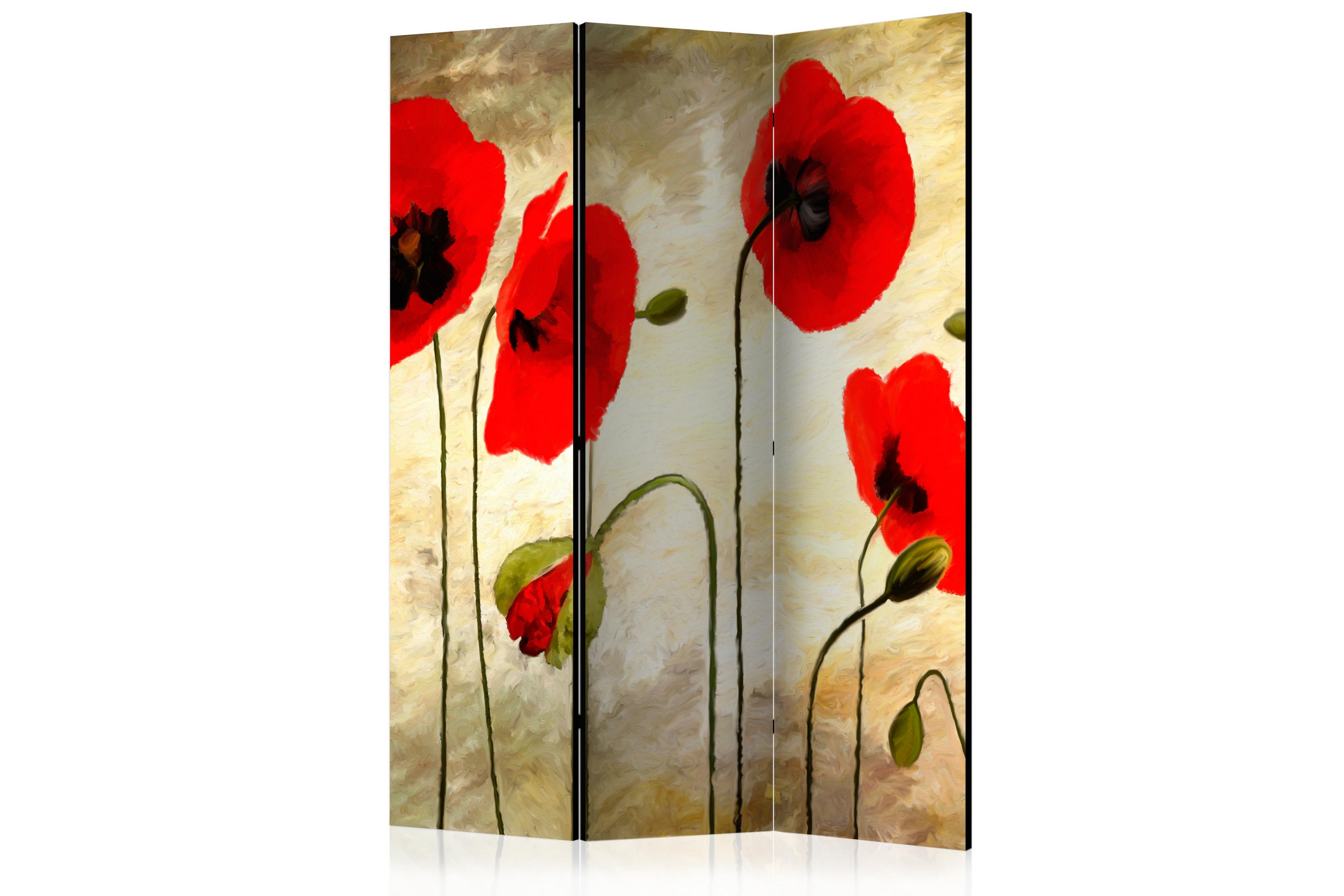 REA/Black Friday Rumsavdelare Golden Field Of Poppies 135x172 - Artgeist sp. z o. Flerfärgad Tyg