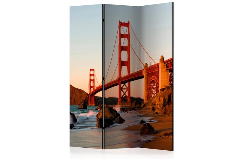 Rumsavdelare - Golden Gate Bridge - sunset 135x172 - Artgeist sp. z o. o. - Vikskärm - Rumsavdelare