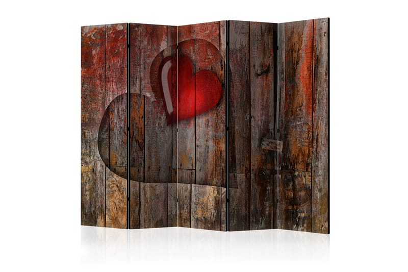 Rumsavdelare - Heart on wooden background II 225x172 - Artgeist sp. z o. o. - Vikskärm - Rumsavdelare