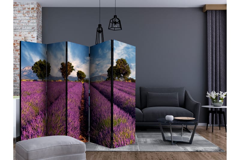 Rumsavdelare Lavender Field in Provence 225x172 cm - Artgeist sp. z o. o. - Vikskärm - Rumsavdelare