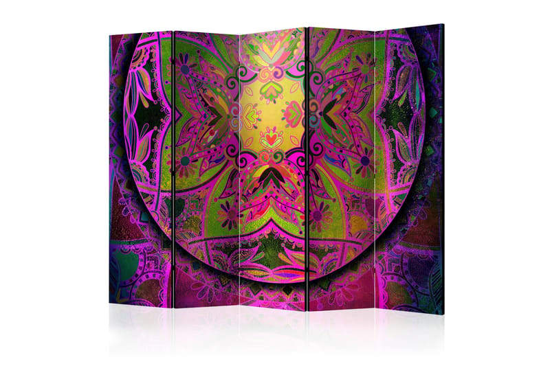 Rumsavdelare - Mandala: Pink Expression II 225x172 - Artgeist sp. z o. o. - Vikskärm - Rumsavdelare
