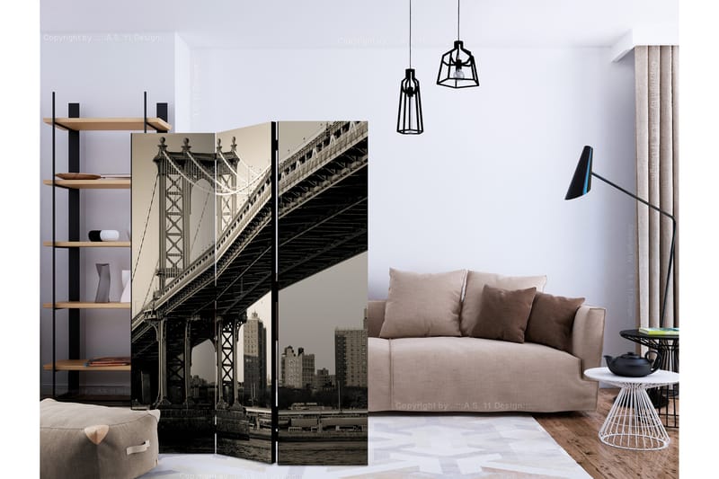 Rumsavdelare - Manhattan Bridge, New York 135x172 - Artgeist sp. z o. o. - Vikskärm - Rumsavdelare