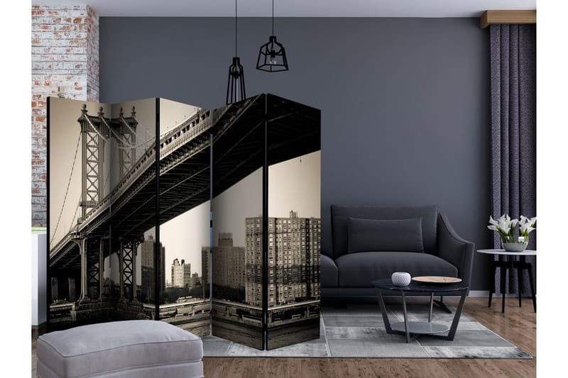 Rumsavdelare - Manhattan Bridge, New York II 225x172 - Artgeist sp. z o. o. - Vikskärm - Rumsavdelare
