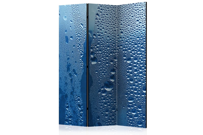 Rumsavdelare - Water drops on blue glass 135x172 - Artgeist sp. z o. o. - Vikskärm - Rumsavdelare