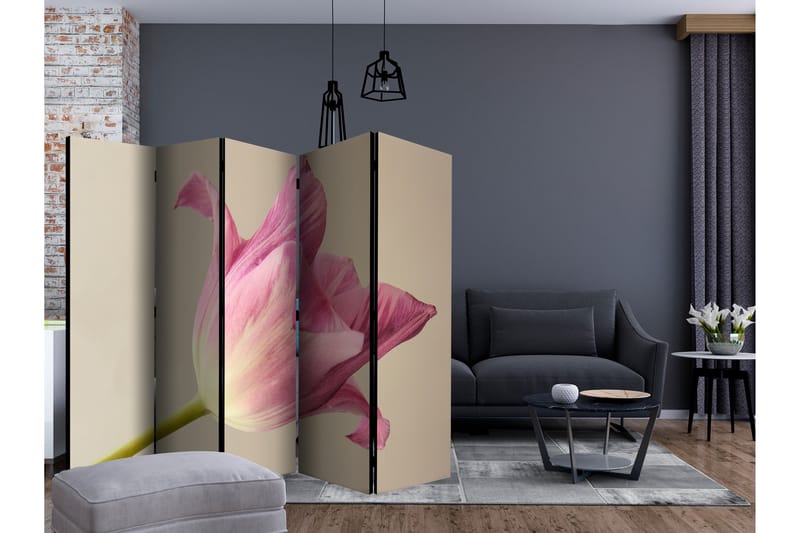 Rumsavdelare - Pink tulip II 225x172 - Artgeist sp. z o. o. - Vikskärm - Rumsavdelare