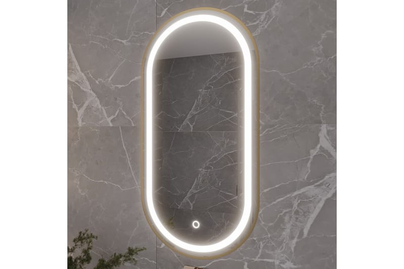 Micedi Vägghängd Spegel Oval 50x100 cm - Guld - Väggspegel - Hallspegel
