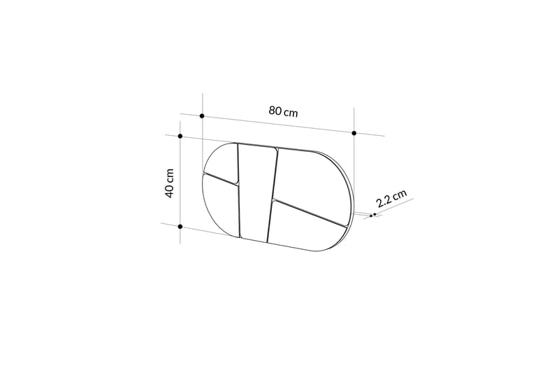 Otis Vägghängd Spegel Oval 80 cm - Svart - Inredning - Speglar - Väggspegel