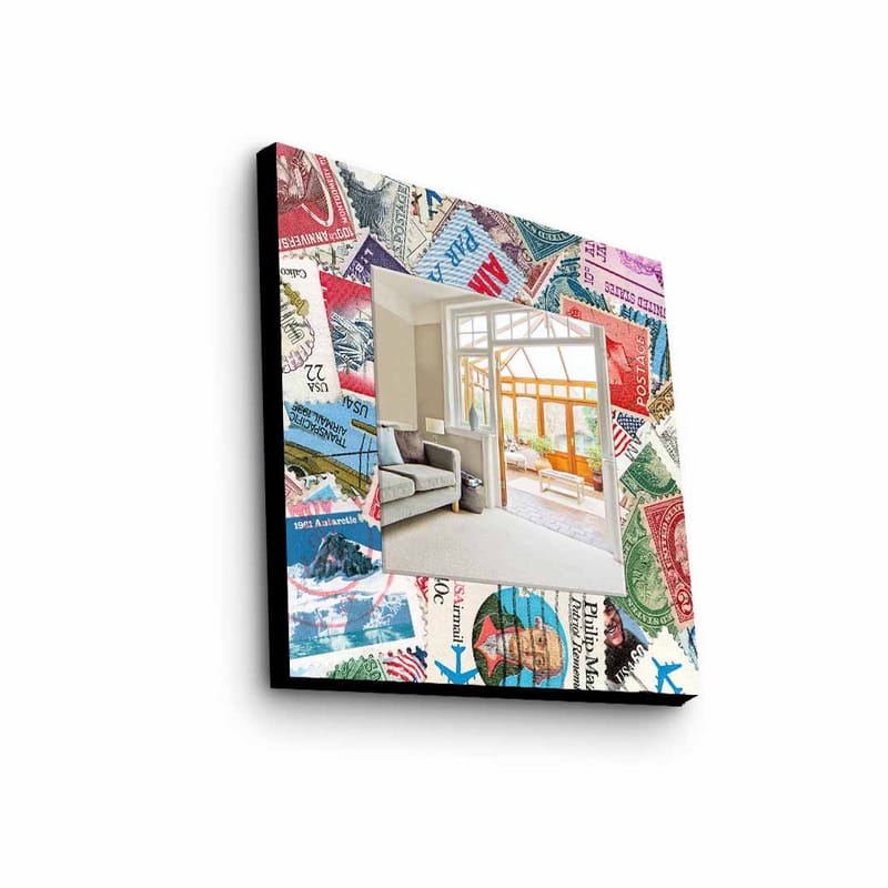 Armavir Dekorspegel 50x50 cm Abstract - Plexiglas/Flerfärgad - Väggspegel - Hallspegel