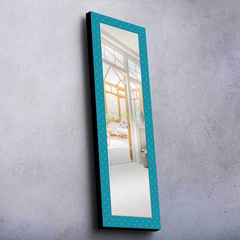 Dekorspegel 40x120 cm - Blå - Väggspegel - Hallspegel