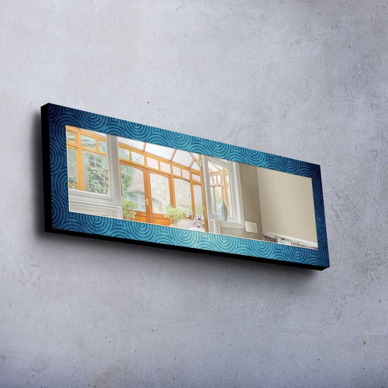 Dekorspegel 40x120 cm - Blå - Väggspegel - Hallspegel