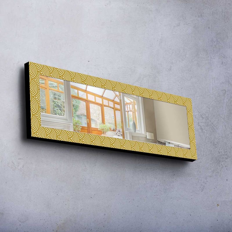 Dekorspegel 40x120 cm - Gul - Väggspegel - Hallspegel