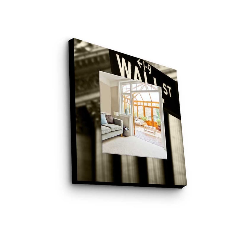 Dekorspegel 50x50 cm - Flerfärgad - Väggspegel - Hallspegel