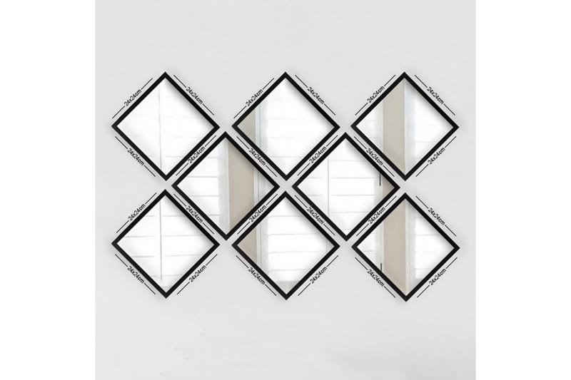 Sarata Spegel - Silver/Svart - Spegel med belysning - Väggspegel - Helkroppsspegel - Spegel med hylla - Hallspegel