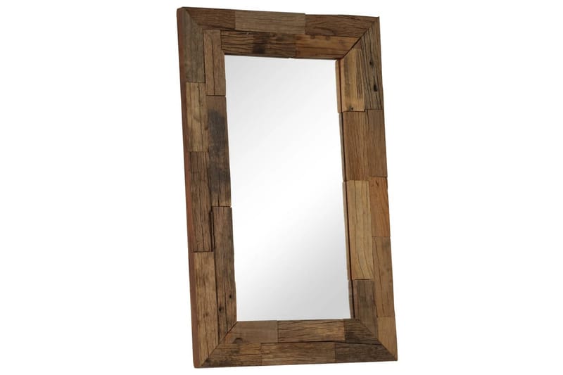 Spegel massivt återvunnet trä 50x80 cm - Brun - Väggspegel - Hallspegel