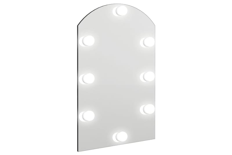 Spegel med LED-lampor 60x40 cm glas valvformad - Silver - Inredning - Speglar - Väggspegel