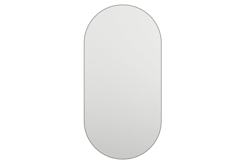 Spegel med LED-lampor 80x40 cm glas oval - Silver - Väggspegel - Hallspegel