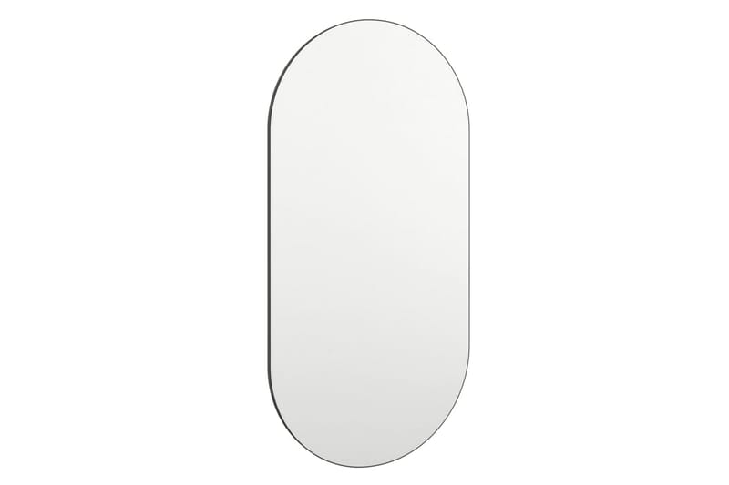 Spegel med LED-lampor 80x40 cm glas oval - Silver - Väggspegel - Hallspegel