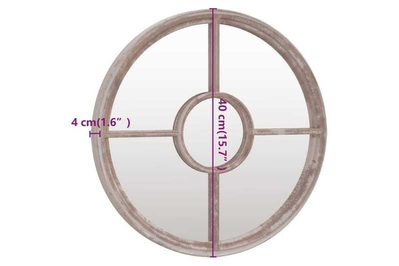 Trädgårdsspegel sandfärgad 40x4 cm rund järn för utomhusbruk - Kräm - Inredning - Speglar - Väggspegel