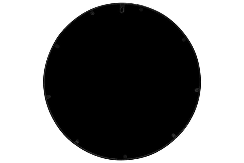 Trädgårdsspegel svart 40x2,5 cm rund järn för utomhusbruk - Svart - Väggspegel - Hallspegel