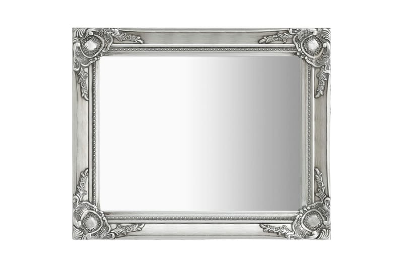 Väggspegel barockstil 50x60 cm silver - Silver - Väggspegel - Hallspegel