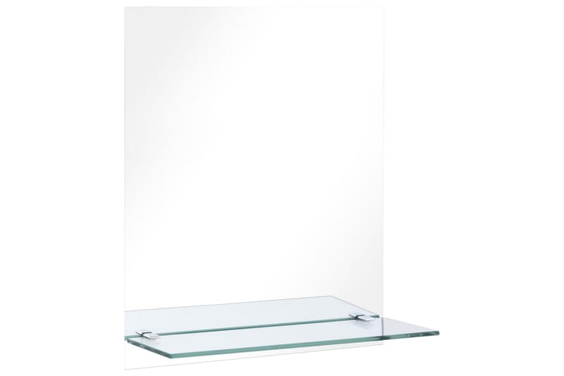 Väggspegel med hylla 20x40 cm härdat glas - Silver - Väggspegel - Hallspegel