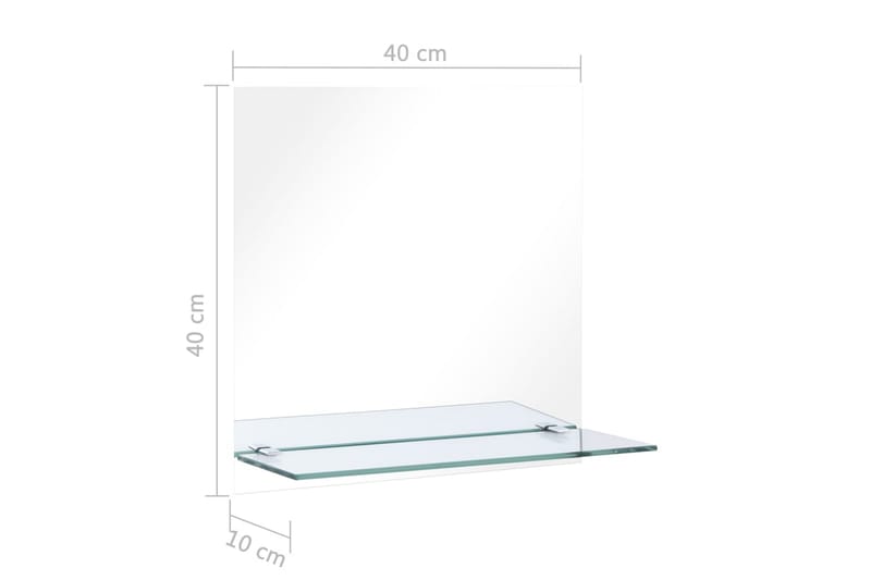 Väggspegel med hylla 40x40 cm härdat glas - Vit - Inredning - Speglar - Väggspegel