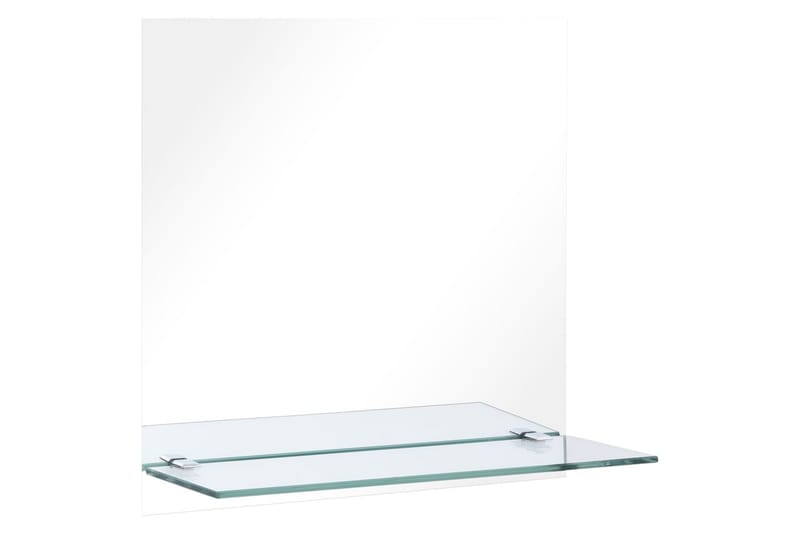 Väggspegel med hylla 50x50 cm härdat glas - Silver - Väggspegel - Hallspegel