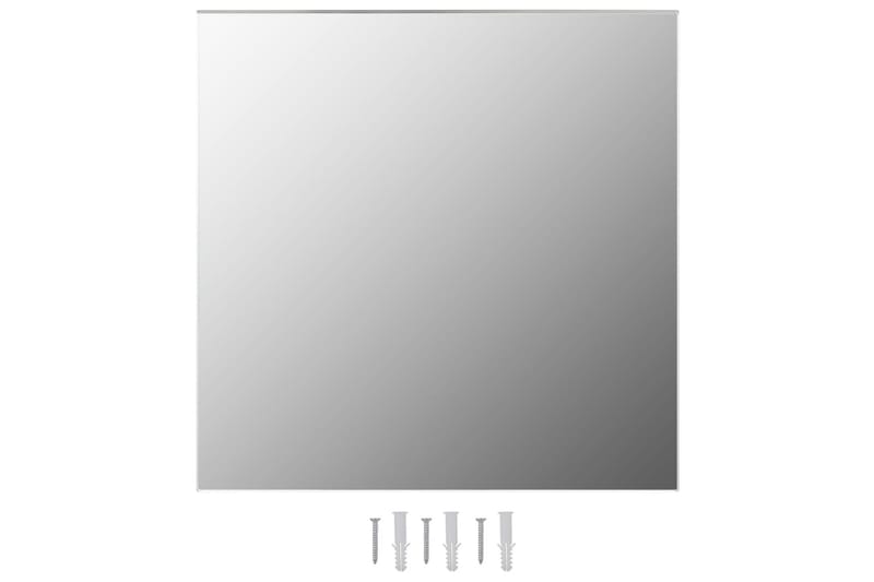 Väggspeglar 2 st 60x60 cm fyrkantig glas - Silver - Väggspegel - Hallspegel