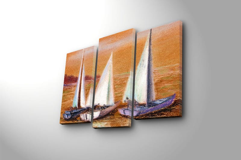 Canvastavla 3-pack Flerfärgad - 20x39 cm - Canvastavlor