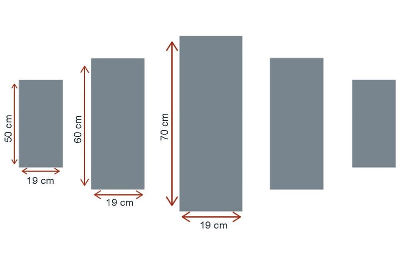 Canvastavla 5-pack Flerfärgad - 19x60 cm - Canvastavlor