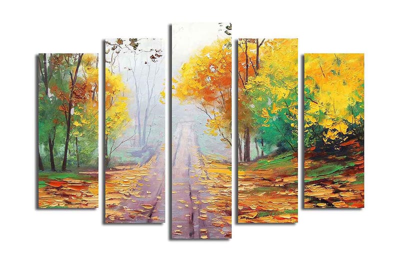 Canvastavla 5-pack Flerfärgad - 19x60 cm - Inredning - Tavlor & konst - Canvastavlor