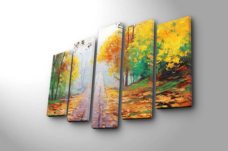 Canvastavla 5-pack Flerfärgad - 19x60 cm - Inredning - Tavlor & konst - Canvastavlor