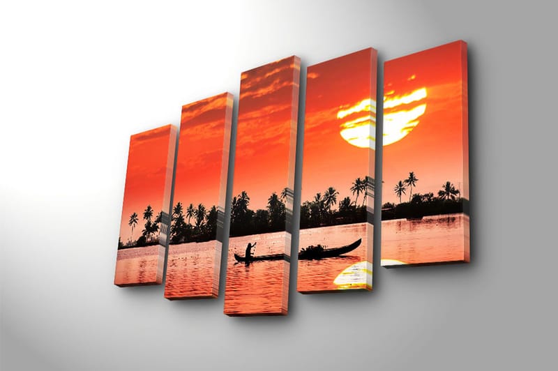 Canvastavla 5-pack Flerfärgad - 19x60 cm - Inredning - Tavlor & konst - Canvastavlor