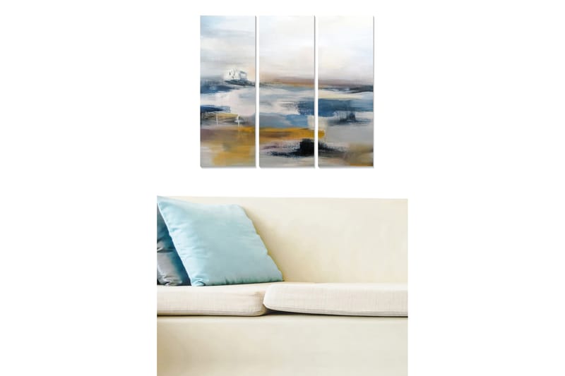 Canvastavla Abstract 3-pack Flerfärgad - 20x50 cm - Canvastavlor