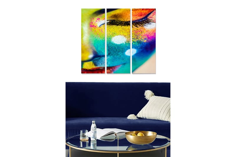 Canvastavla Abstract 3-pack Flerfärgad - 20x50 cm - Inredning - Tavlor & konst - Canvastavlor