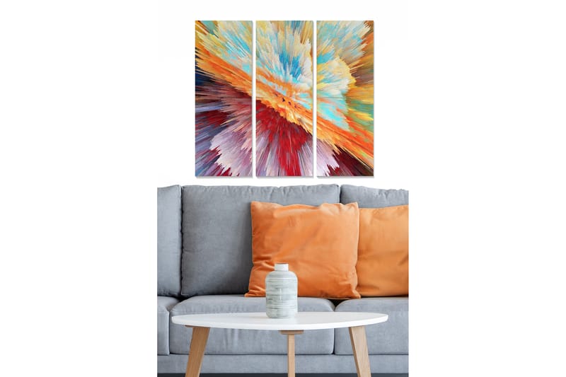 Canvastavla Abstract 3-pack Flerfärgad - 20x50 cm - Inredning - Tavlor & konst - Canvastavlor