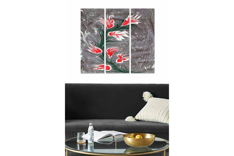 Canvastavla Abstract 3-pack Flerfärgad - 20x50 cm - Inredning - Tavlor & konst - Canvastavlor