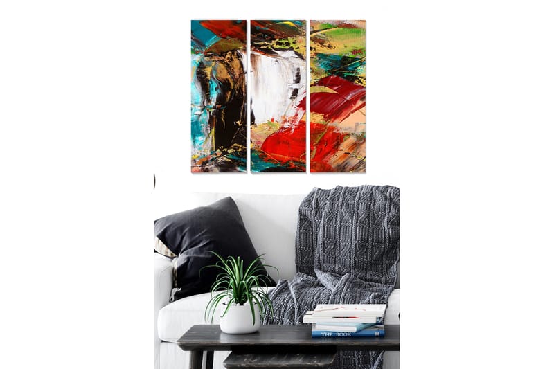 Canvastavla Abstract 3-pack Flerfärgad - 20x50 cm - Inredning - Tavlor & konst - Canvastavlor