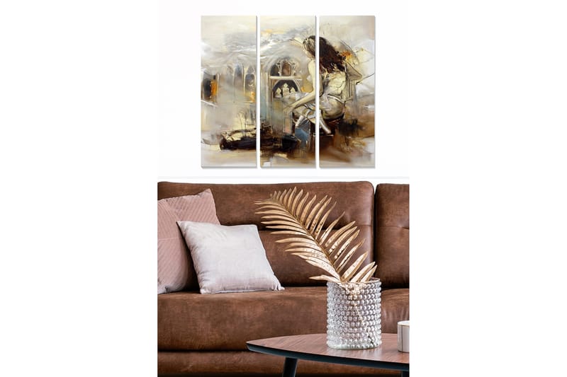 Canvastavla Abstract 3-pack Flerfärgad - 20x50 cm - Inredning - Tavlor & konst - Canvastavlor