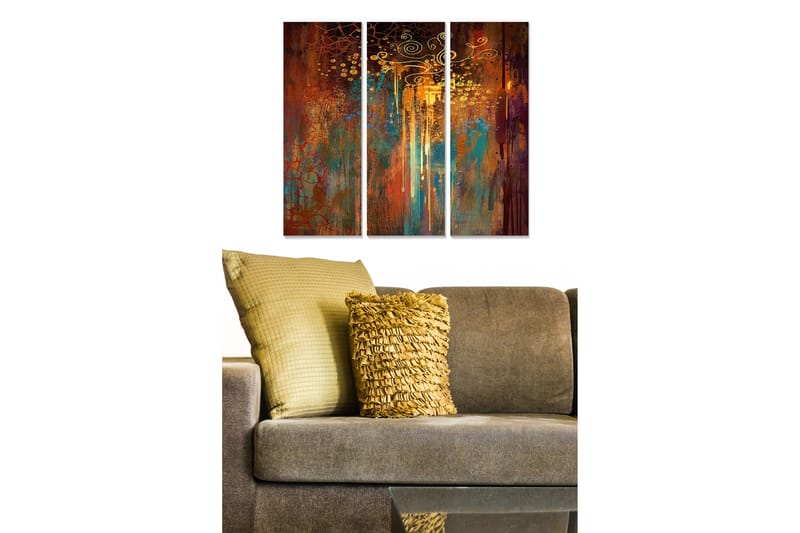 Canvastavla Abstract 3-pack Flerfärgad - 20x50 cm - Inredning - Tavlor & konst - Canvastavlor