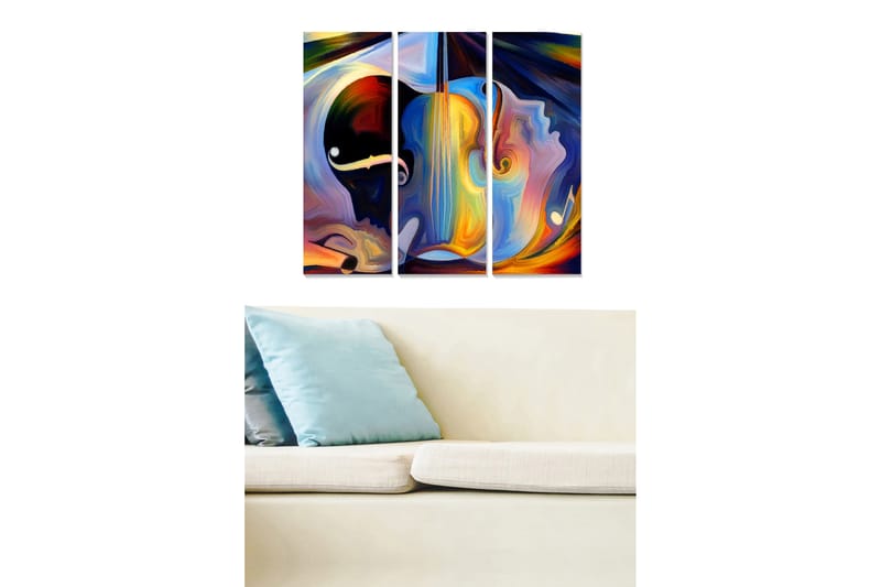 Canvastavla Abstract 3-pack Flerfärgad - 20x50 cm - Inredning - Tavlor & konst - Canvastavlor