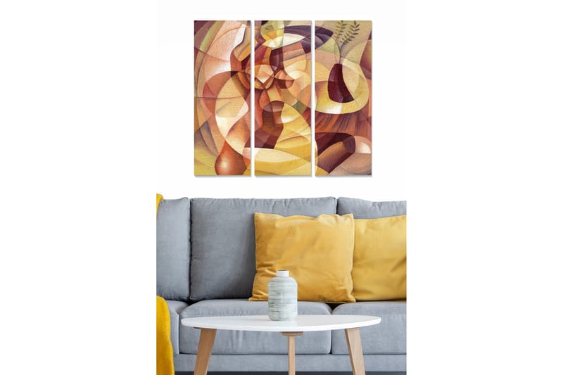 Canvastavla Abstract 3-pack Flerfärgad - 20x50 cm - Inredning - Tavlor & konst - Canvastavlor