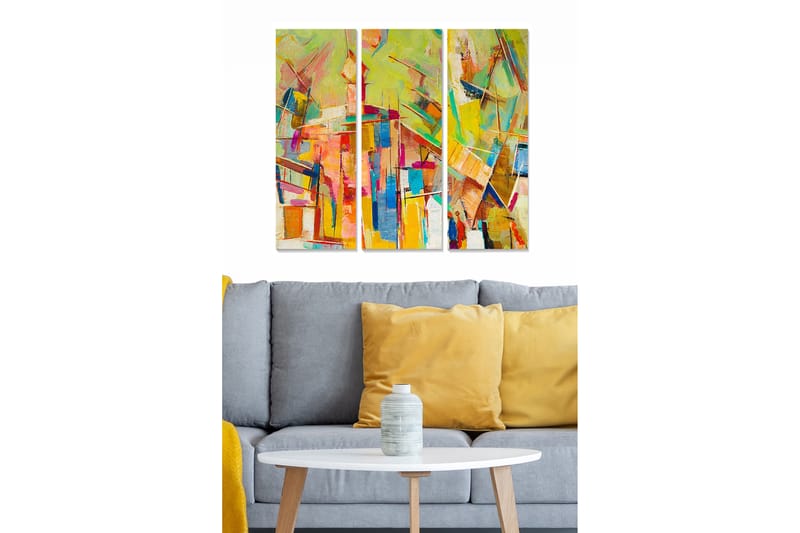 Canvastavla Abstract 3-pack Flerfärgad - 20x50 cm - Inredning - Tavlor & konst - Canvastavlor