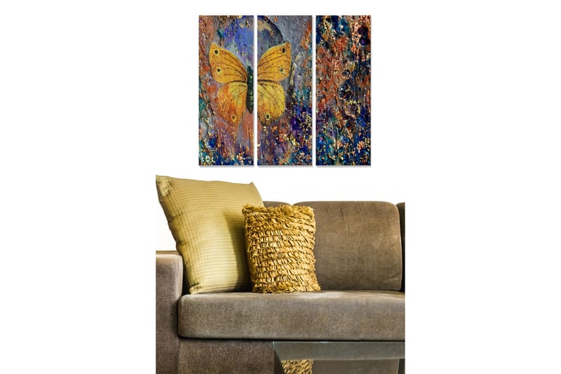 Canvastavla Abstract 3-pack Flerfärgad - 20x50 cm - Inredning - Tavlor & konst - Canvastavlor